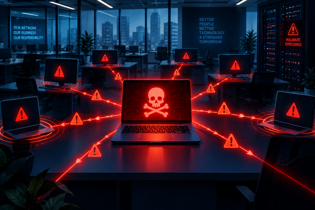 Can a Single Laptop Using Pirated Software Endanger the Entire Office Network?
