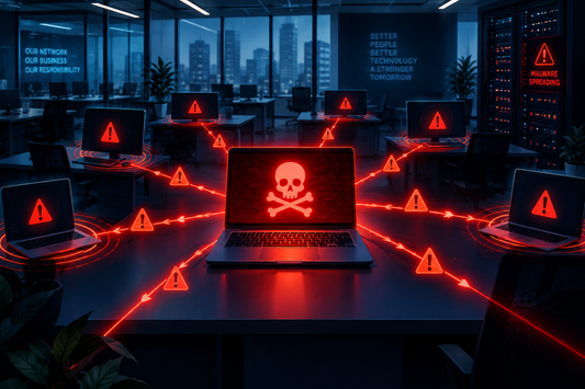 Can a Single Laptop Using Pirated Software Endanger the Entire Office Network?